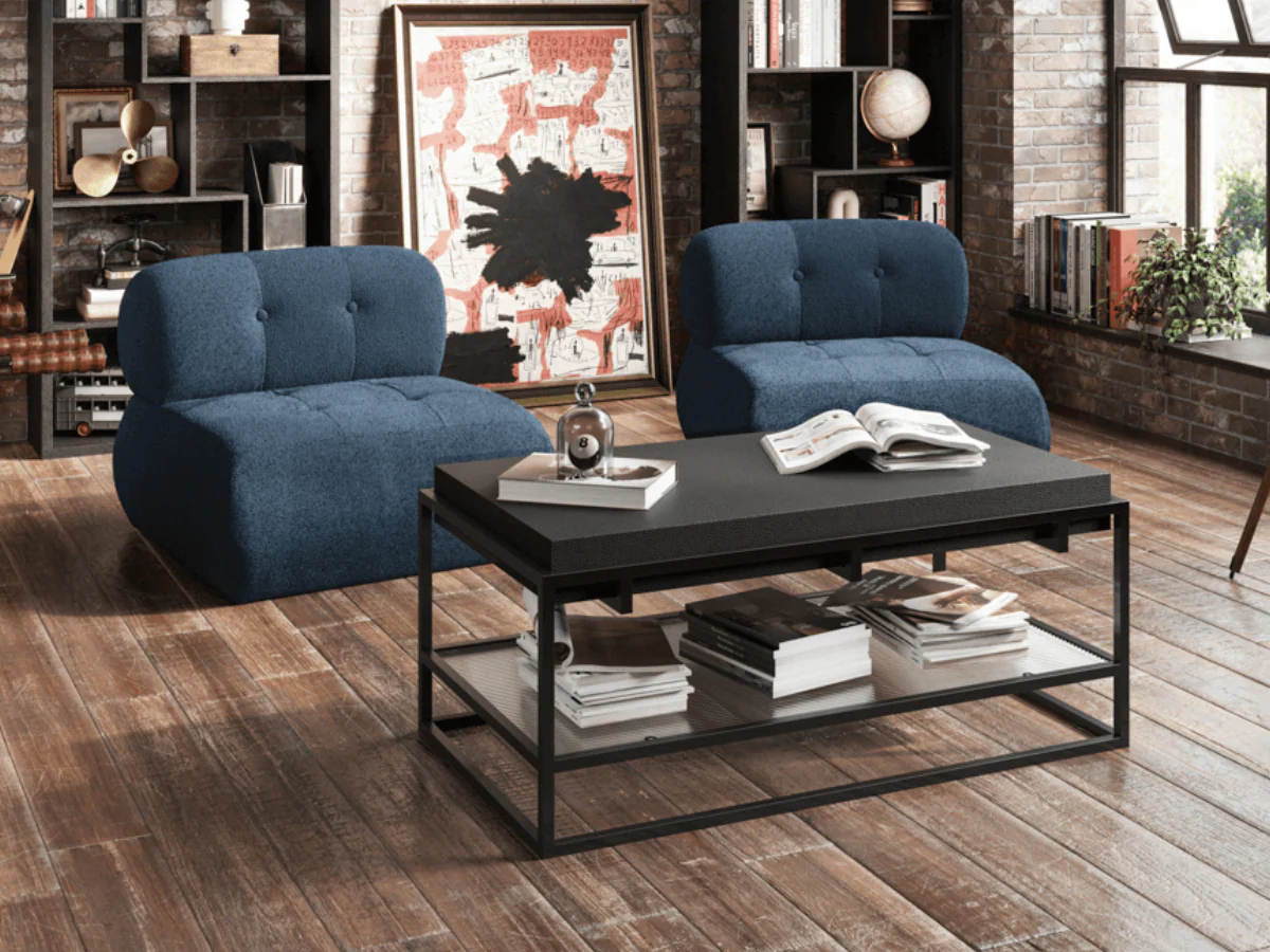 Reese Accent Armchair in Midnight Blue Boucle - Image 3