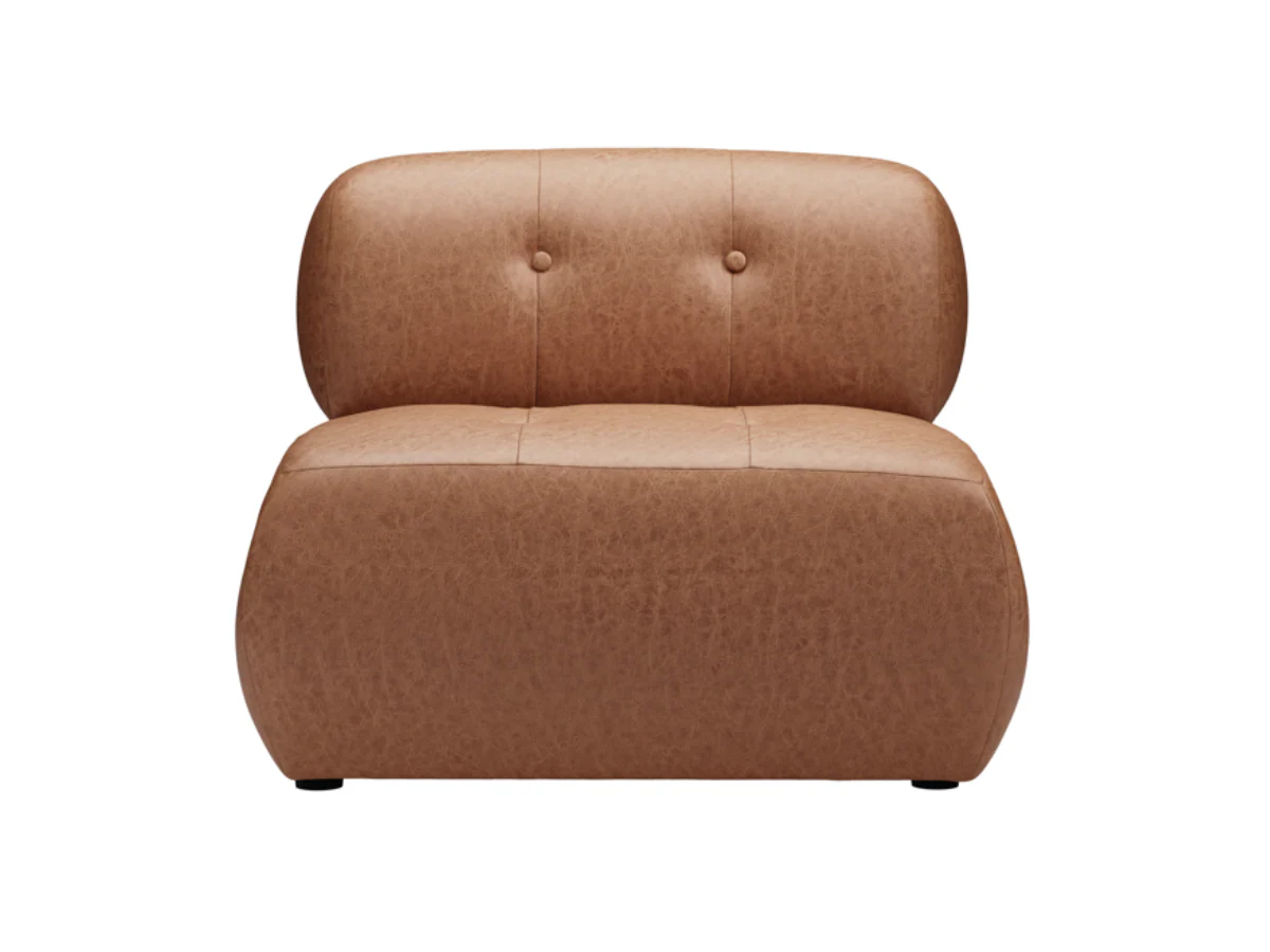 Reese Accent Armchair in Tan Faux Leather - Image 2