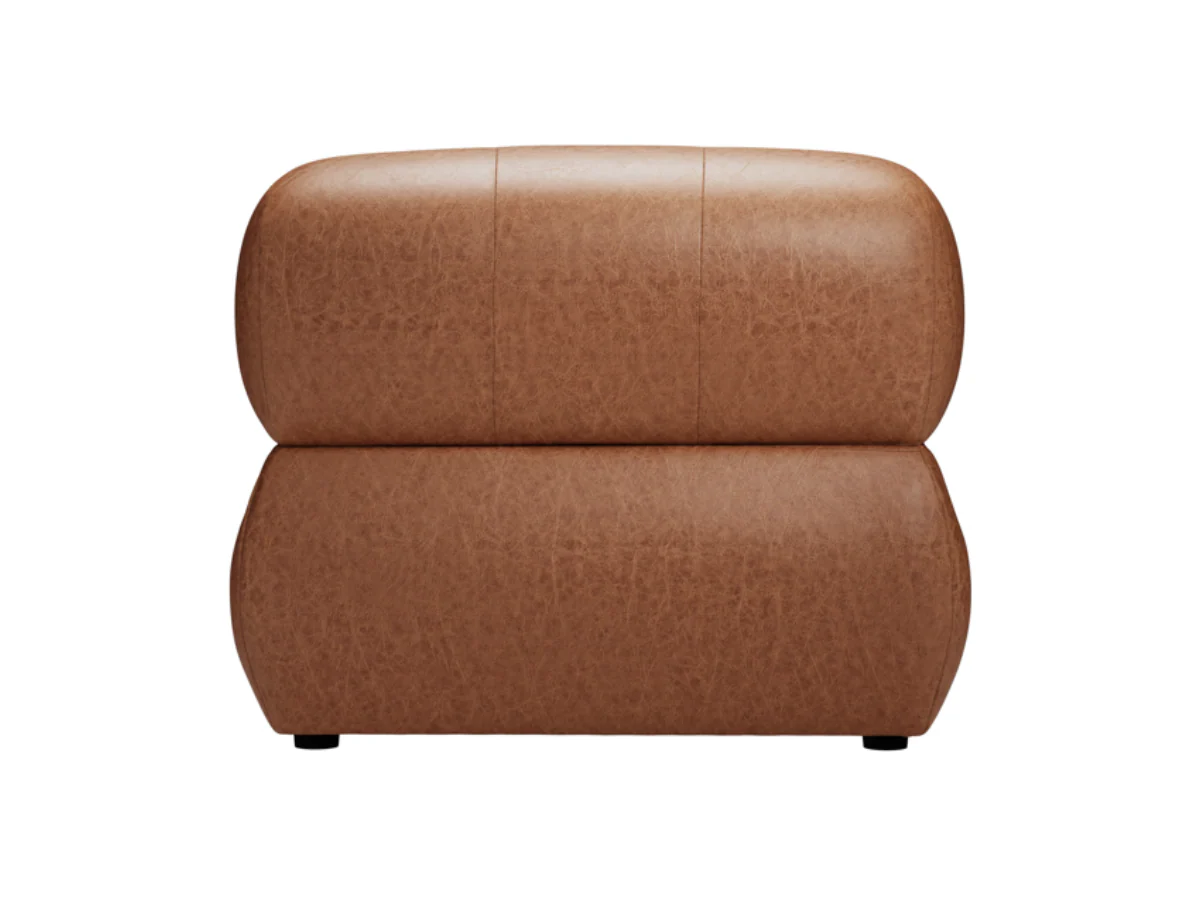 Reese Accent Armchair in Tan Faux Leather - Image 4