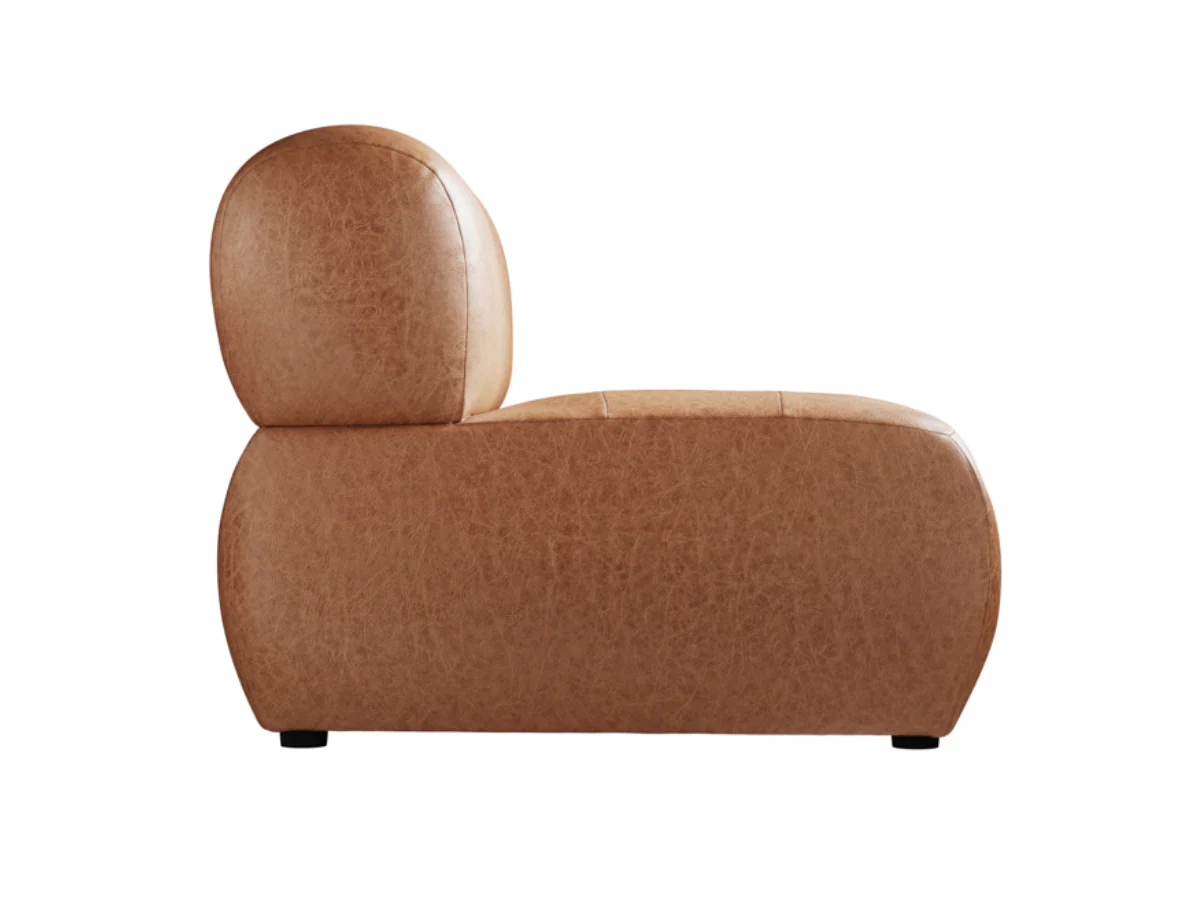 Reese Accent Armchair in Tan Faux Leather - Image 5