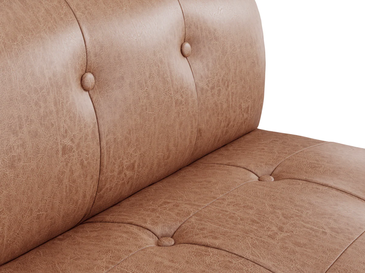 Reese Accent Armchair in Tan Faux Leather - Image 6