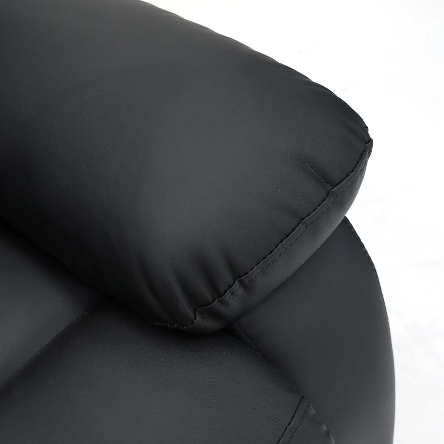 Roma Recliner 3 Seater Sofa Black Faux Leather - Image 4