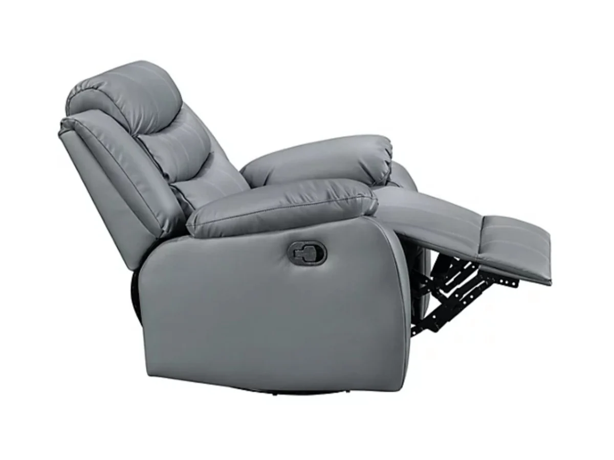 Roma Armchair Recliner Grey Faux Leather - Image 2
