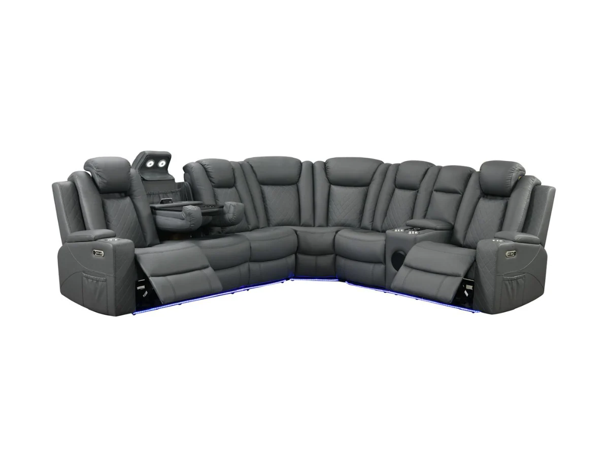 Sianna Corner Sofa Electric Recliner Aire Leather