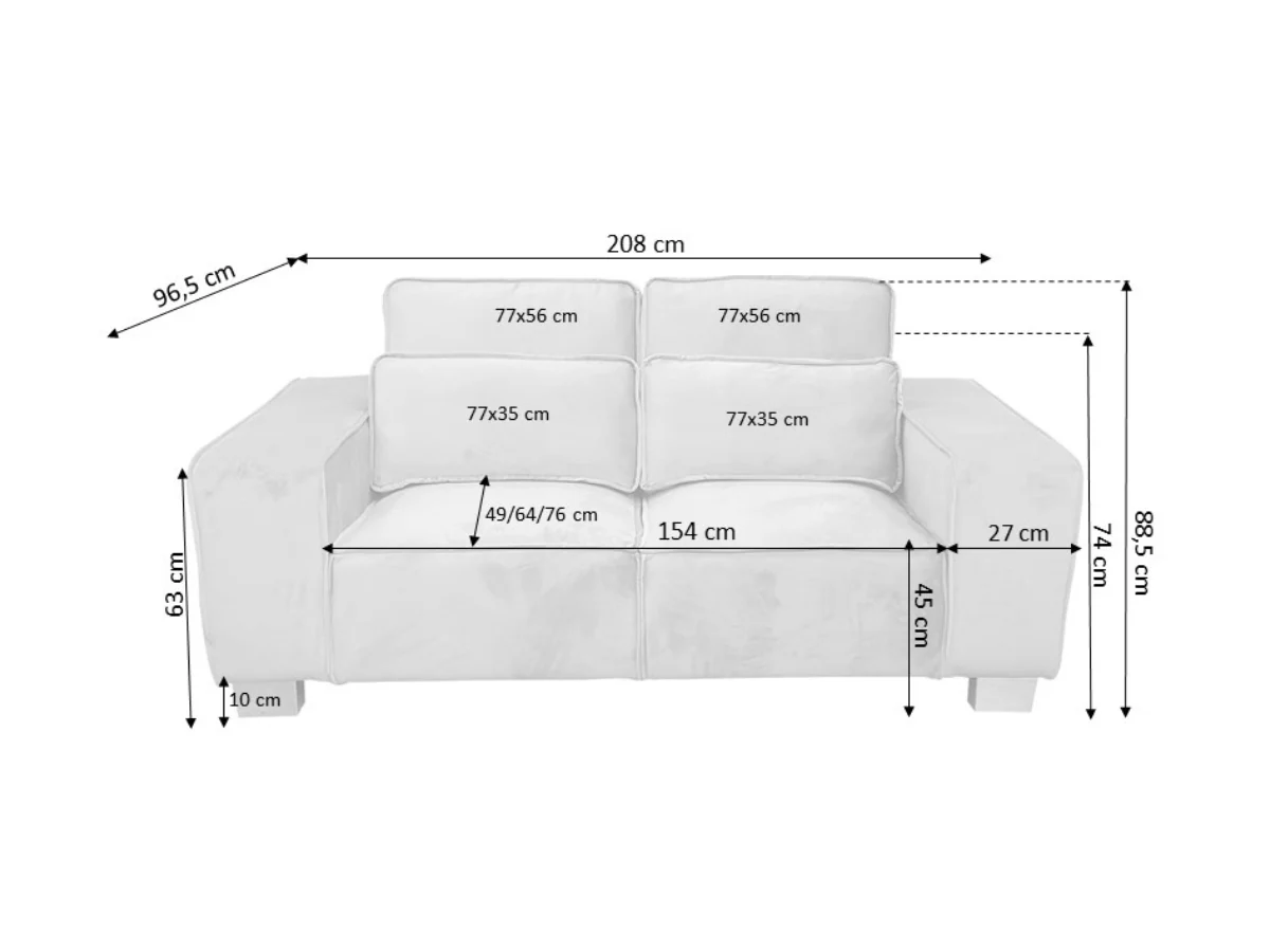 Sloane Luxury Large 3+2 Sofa Set Black - Image 3