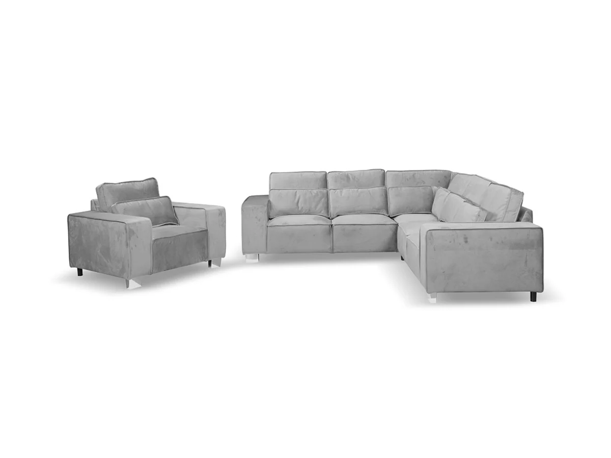 Sloane Armchair with Cushion Silver - Image 3