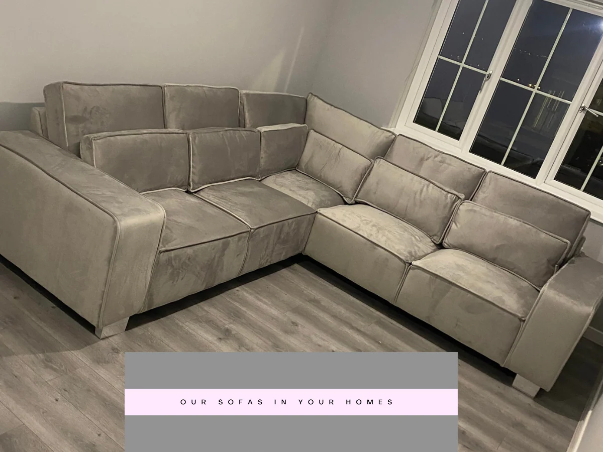 Sloane Luxury Large Double Corner Sofa Plush Velvet Silver - Image 6