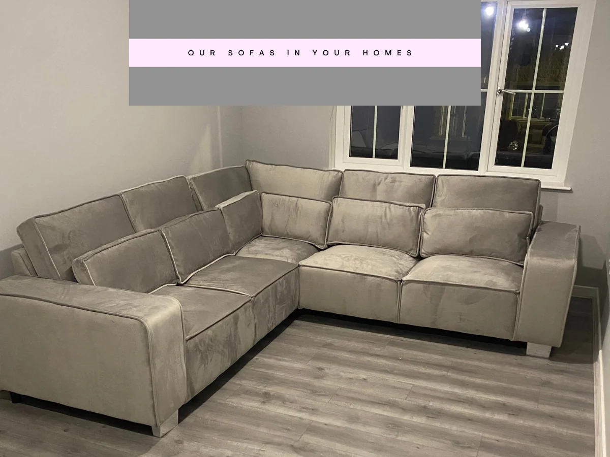 Sloane Luxury Large Double Corner Sofa Plush Velvet Silver - Image 7