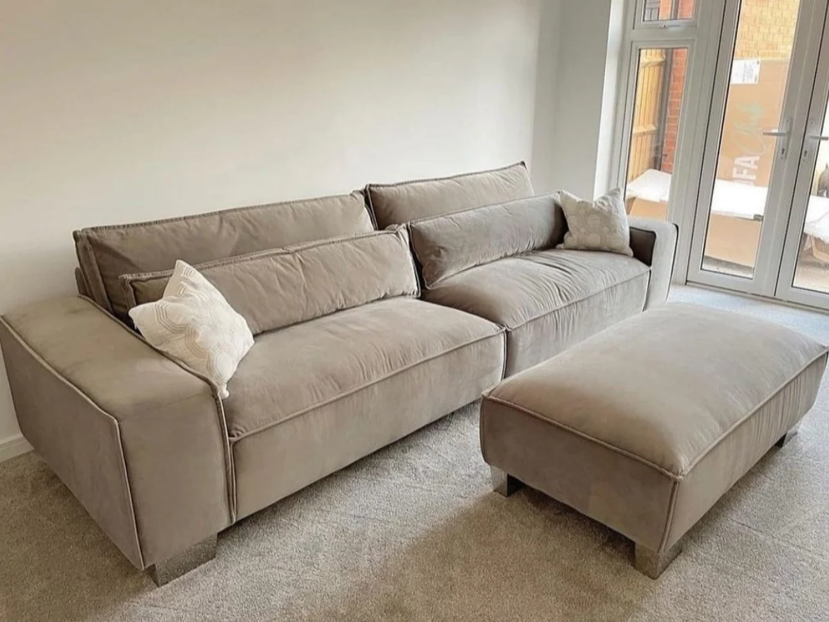 Sloane Luxury 2 Seater Sofa Plush Velvet Mink - Image 3