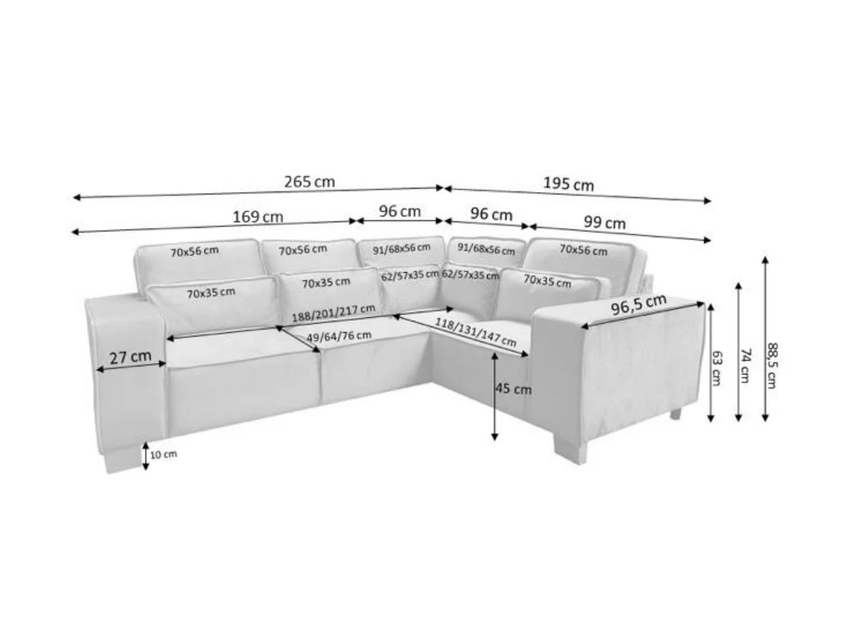Sloane Luxury Sofa 4 Seater Right Hand Corner Grey - Image 2