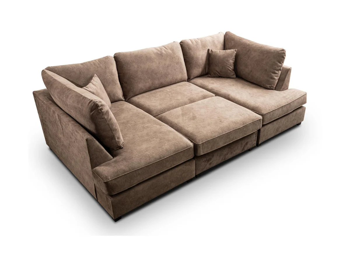 Soho Small U Shaped Sofa Chocolate Dapple Fabric - Image 2