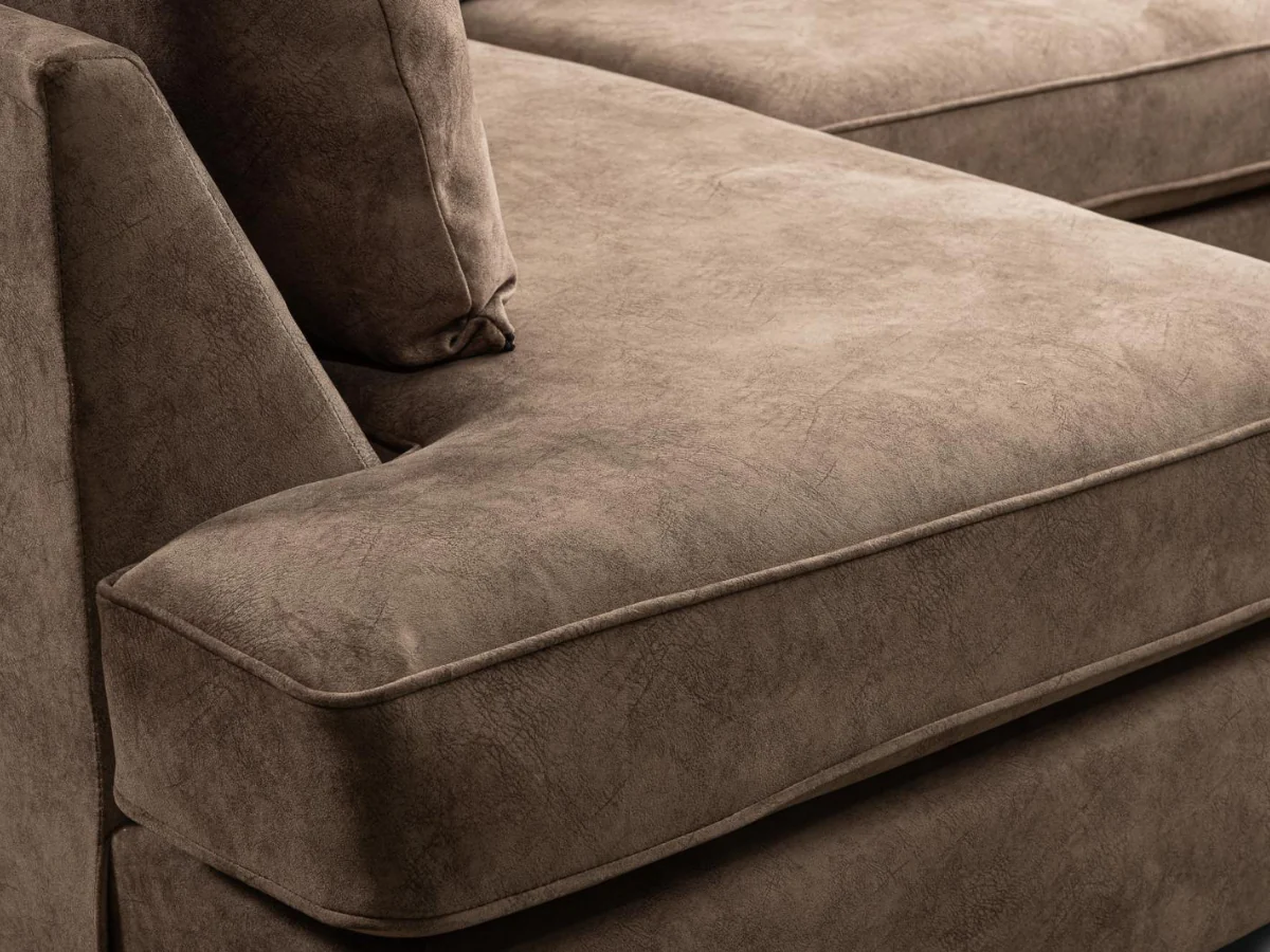 Soho Small U Shaped Sofa Chocolate Dapple Fabric - Image 3