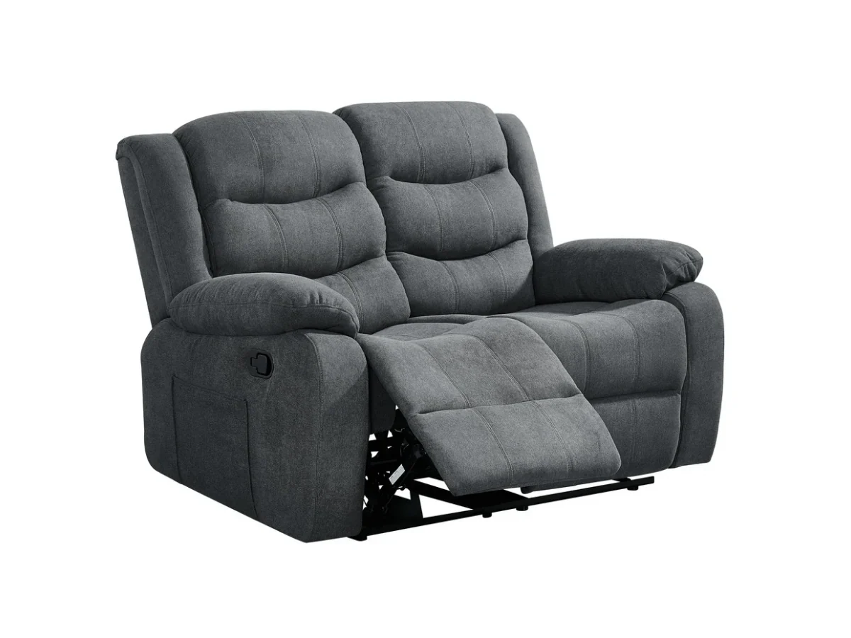 Sorrentino Recliner Sofa Set 3+2 in Grey Chenille Fabric - Image 7