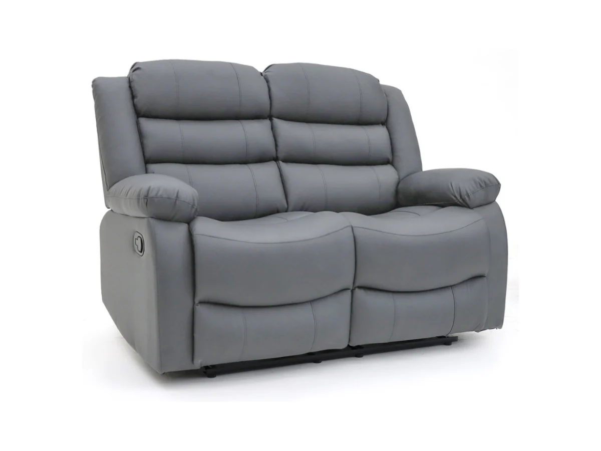 Sorrentino 3+2 Recliner Sofa Set in Grey Aire Leather - Image 3