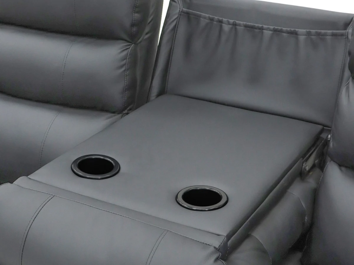 Sorrentino 3+2 Recliner Sofa Set in Grey Aire Leather - Image 5