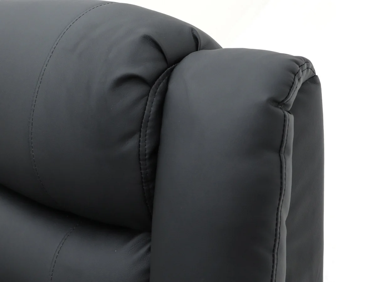 Sorrentino Recliner 3 Seater Sofa Black Aire Leather - Image 5