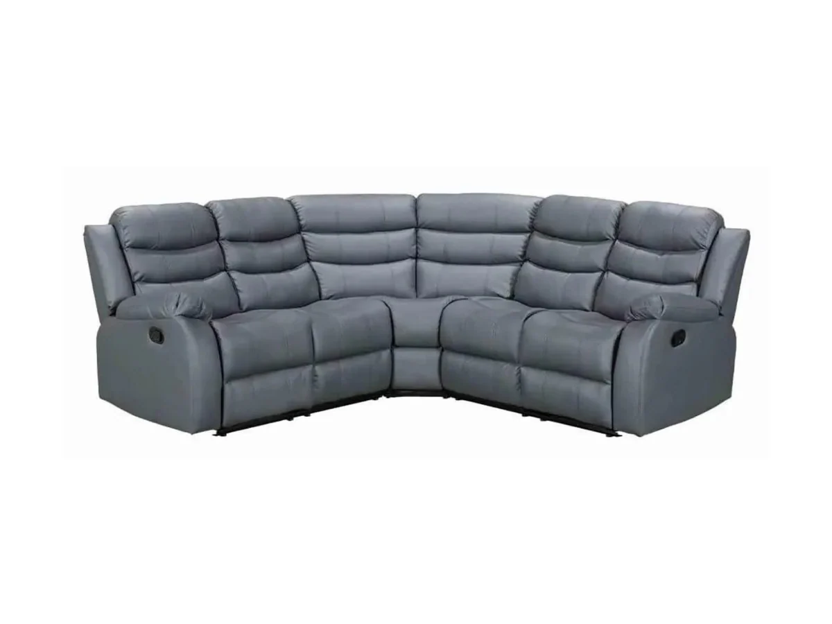Roma Recliner Corner Sofa Grey Faux Leather
