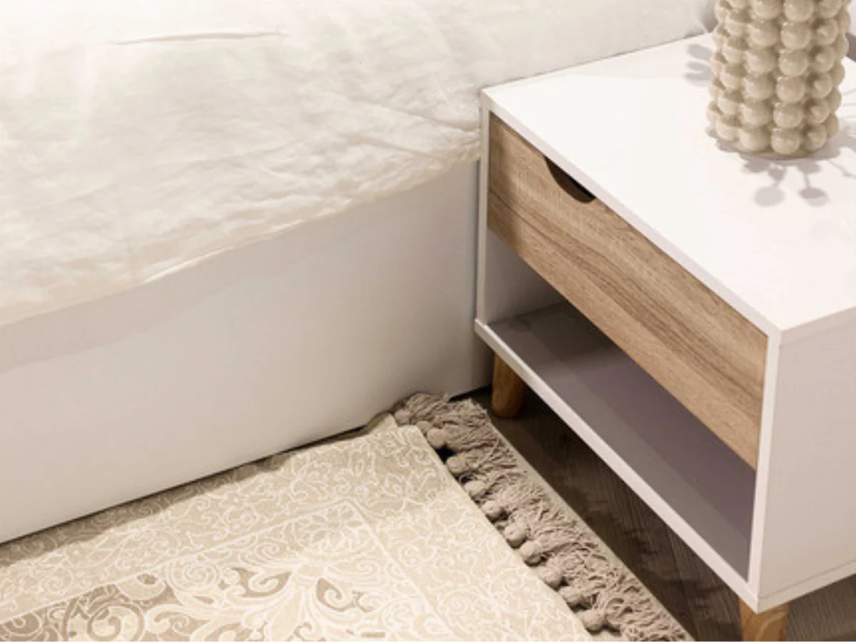Stockholm 1 Drawer Cabinet White Oak - Image 2