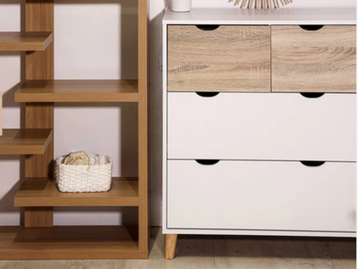 Stockholm 4 Drawer Chest White Oak - Image 3