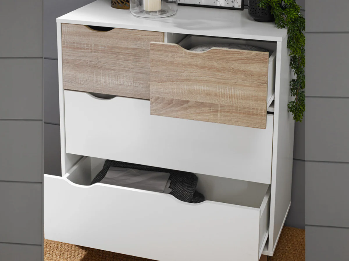 Stockholm 4 Drawer Chest White Oak - Image 4