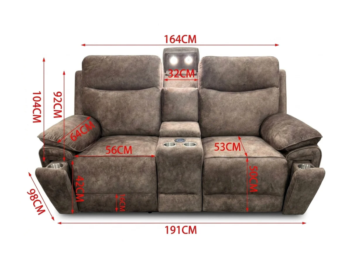 Toronto Brown 3+2 Electric Recliner Sofa Set - Image 5