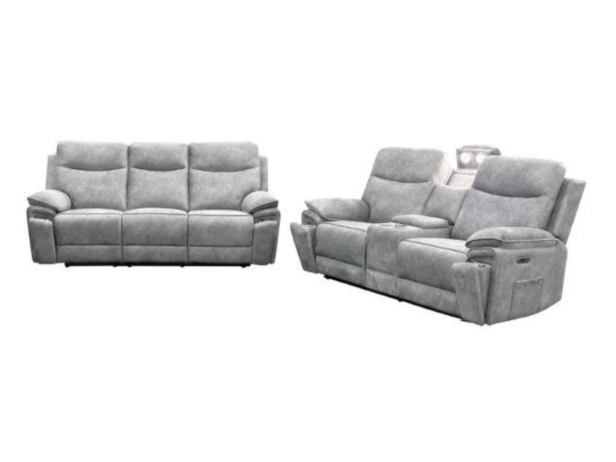 Toronto Grey 3+2 Electric Recliner Sofa Set - Image 2