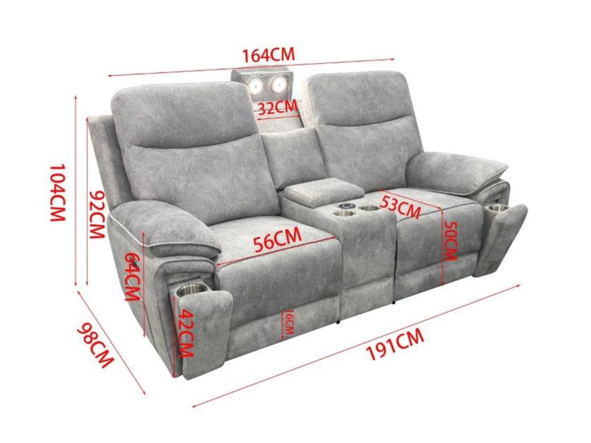 Toronto Grey 3+2 Electric Recliner Sofa Set - Image 6