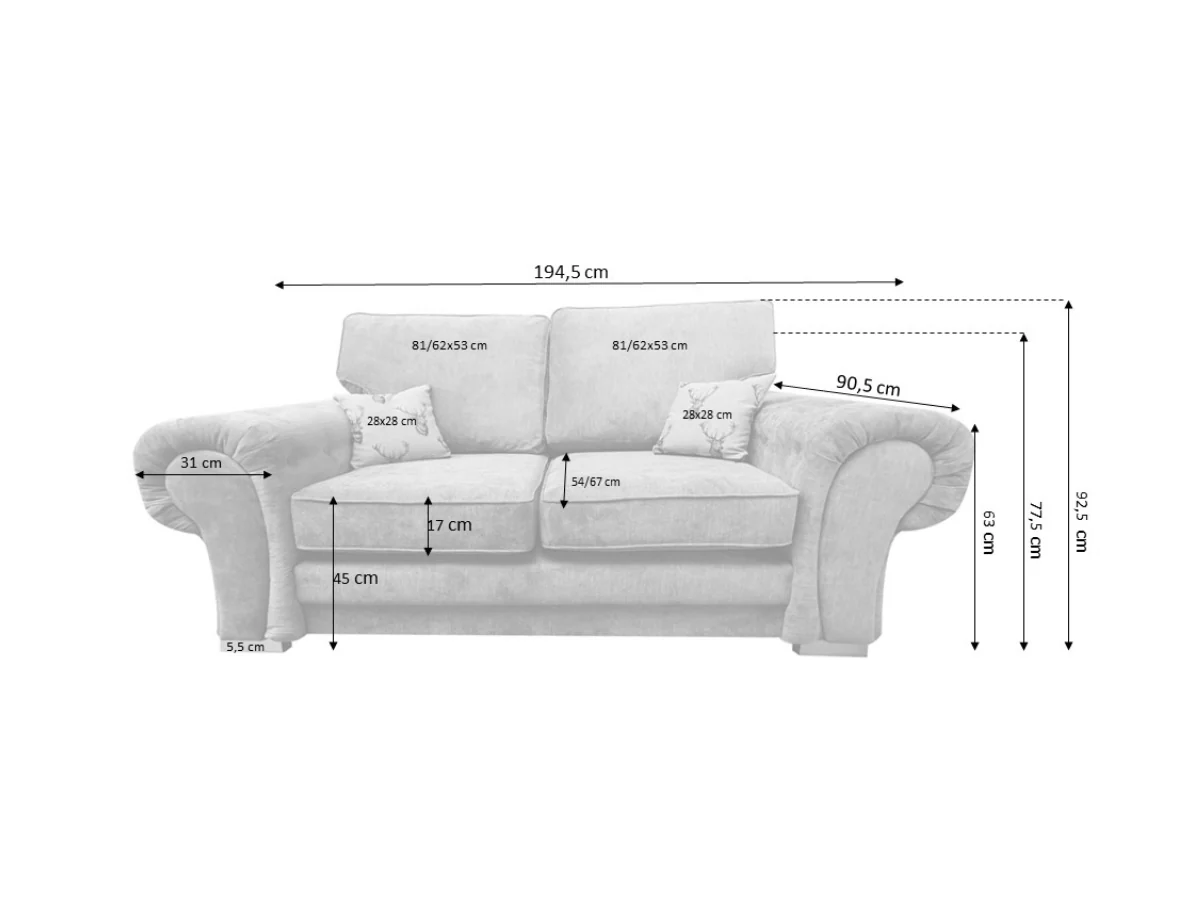 Vegas 3+2 Sofa Set Grey - Image 4