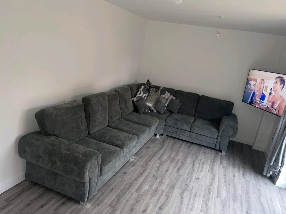 Vegas Corner Sofa 7 Seater Universal  Full Back Grey - Image 5