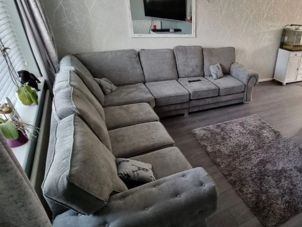 Vegas Corner Sofa 7 Seater Universal  Full Back Grey - Image 7