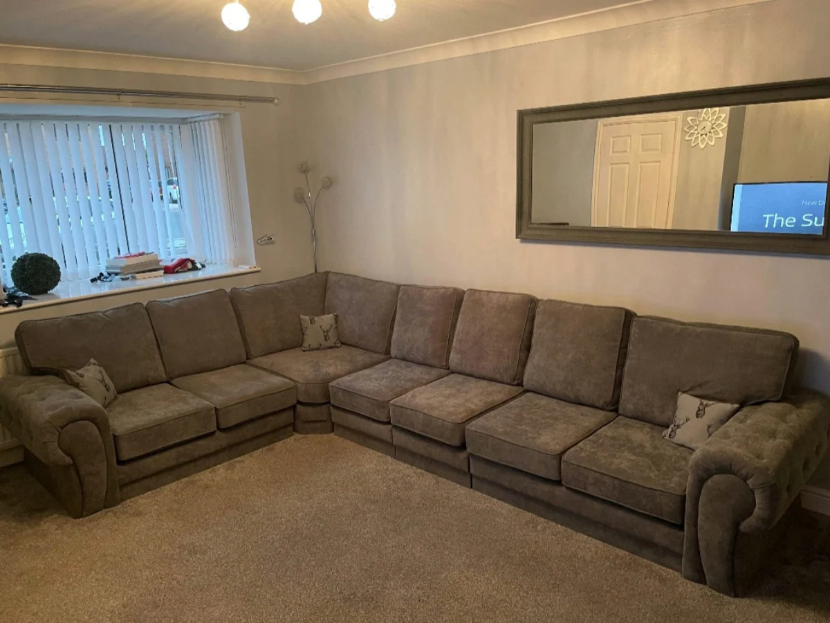 Vegas Corner Sofa 7 Seater Universal  Full Back Grey - Image 8