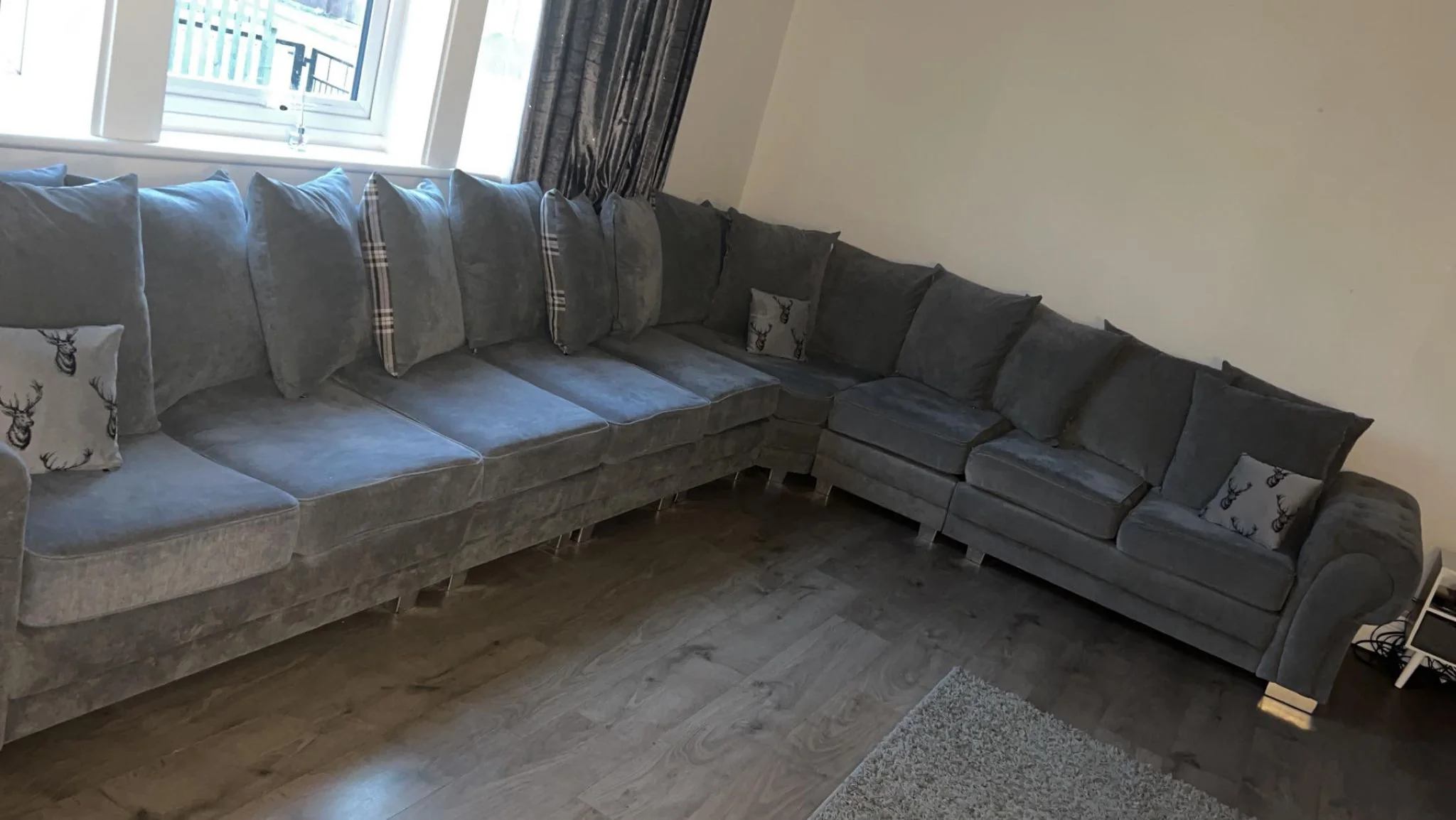 Verona Corner Sofa 9 Seater Universal Scatter Back Grey - Image 3