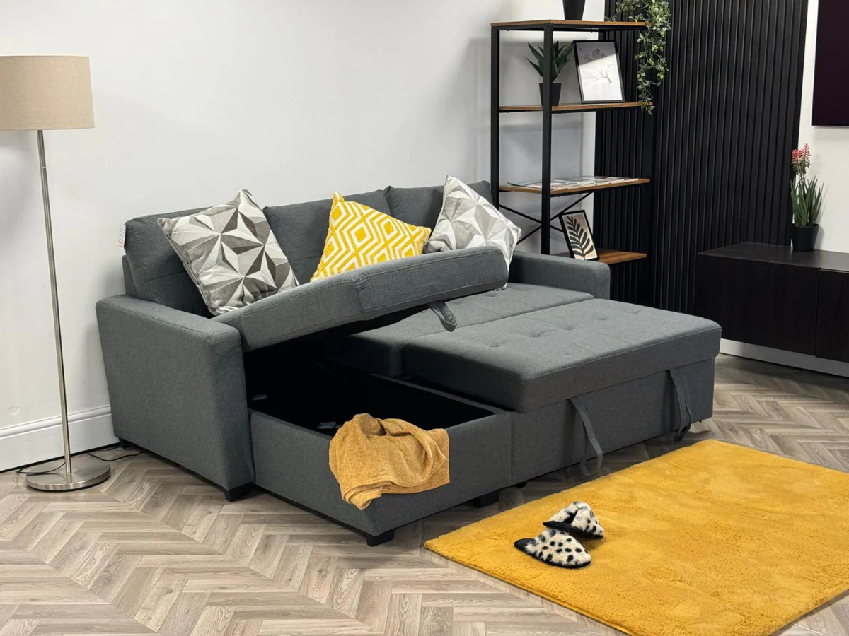Veronica Pull Out Sofa Bed with Storage Universal Left and Right Hand - Image 7