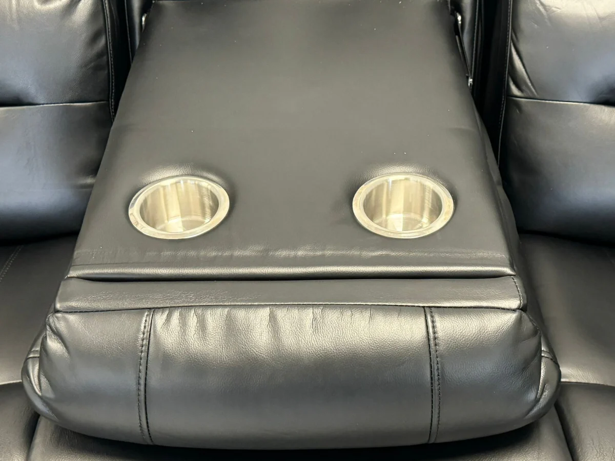 Vinson 3+2+1 Electric Recliner Sofa Set Black Aire Leather - Image 15