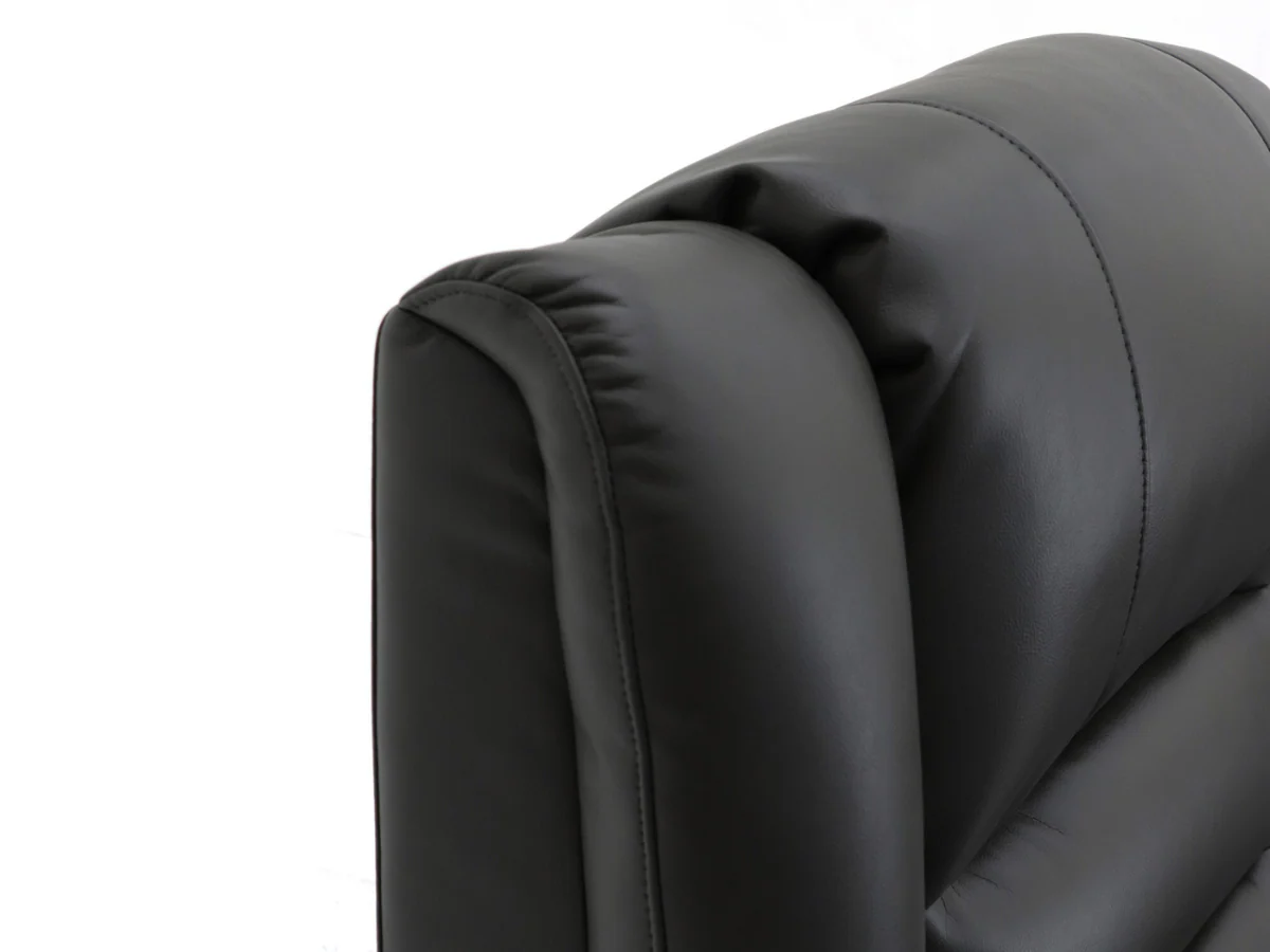 Vinson 3+2+1 Electric Recliner Sofa Set Black Aire Leather - Image 6