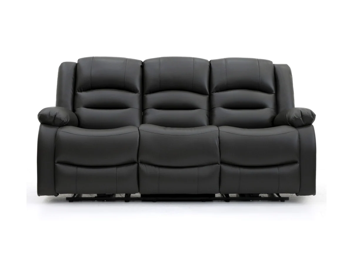 Vinson 3+2 Electric Recliner Sofa Set Black Aire Leather - Image 4