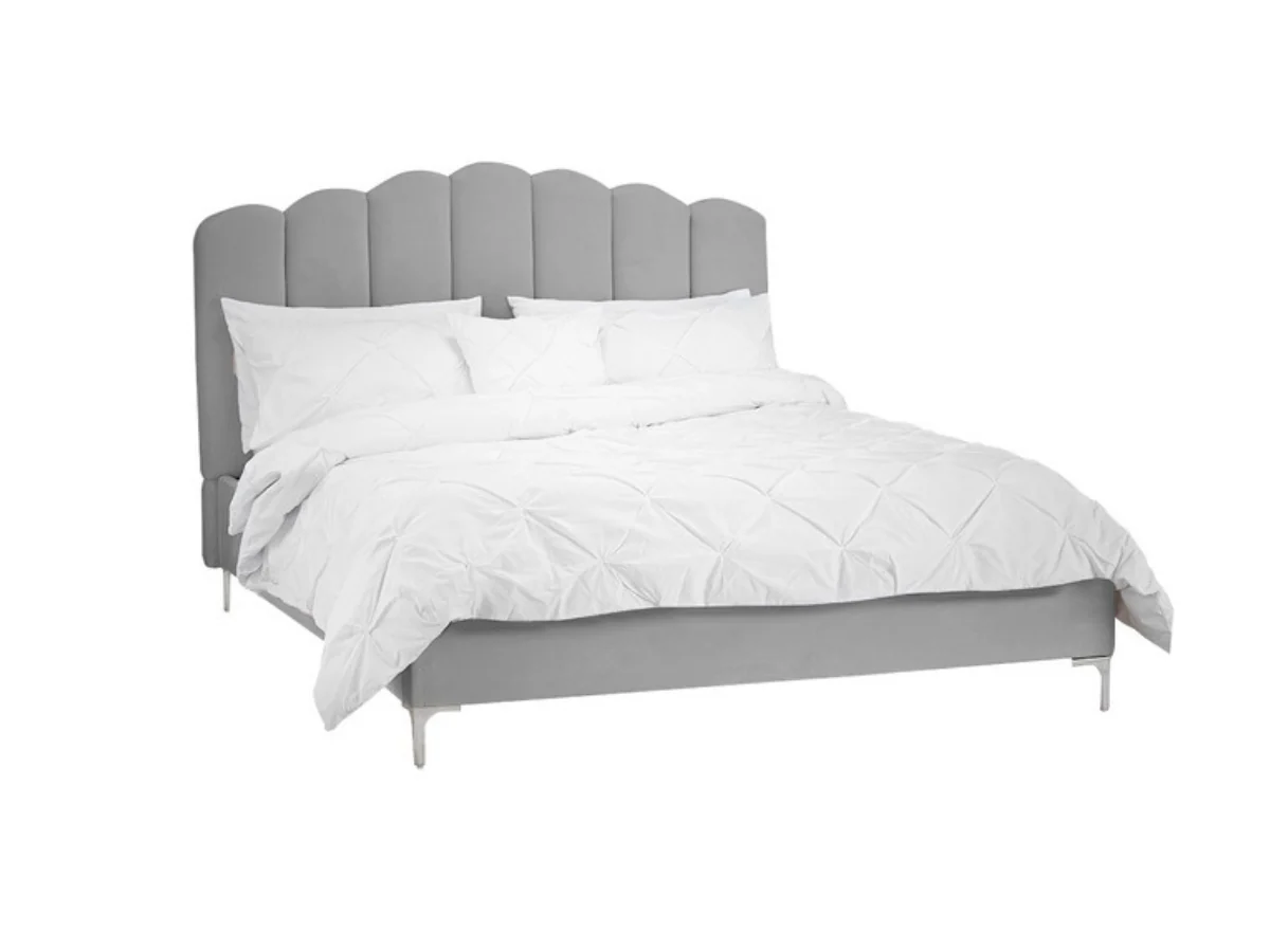 Willow Bed Frame in Soft Silver Velvet - Image 3